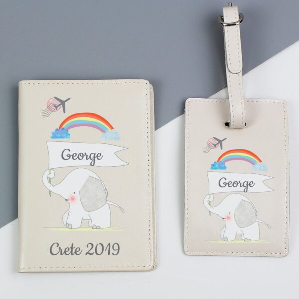 Personalised My 1st Cream Passport Holder & Luggage Tag Set - Image 4