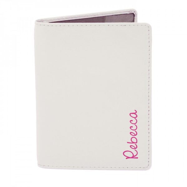 Personalised Pink Name Island Cream Passport Holder - Image 2