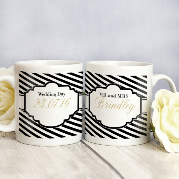 Personalised Art Deco Striped Mug Set - Image 3