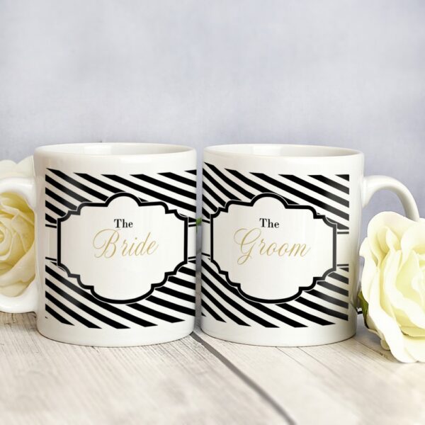 Personalised Art Deco Striped Mug Set - Image 5