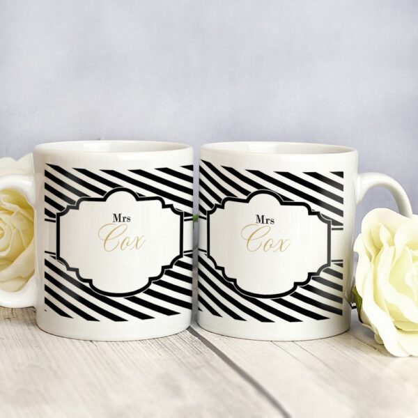 Personalised Art Deco Striped Mug Set - Image 6