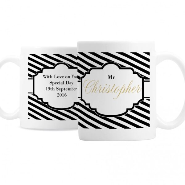 Personalised Art Deco Striped Mug Set - Image 7